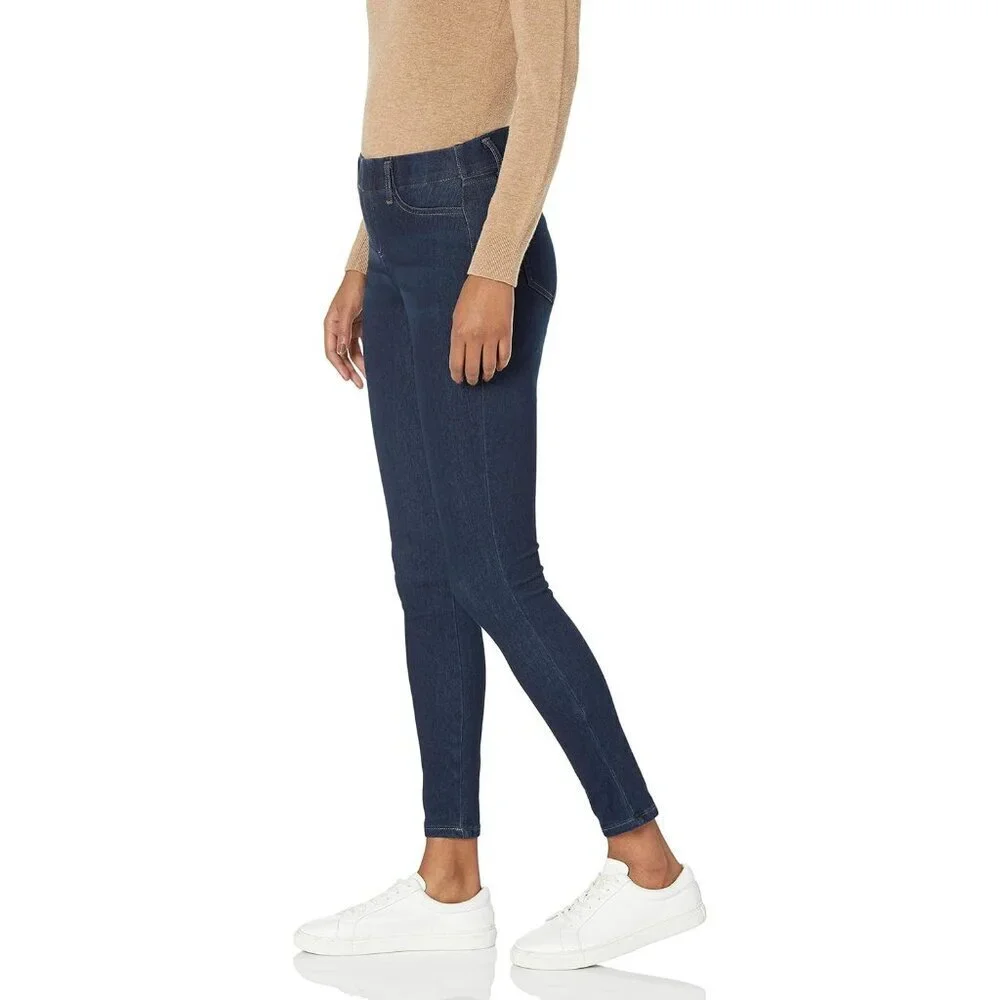 Plus Size Womens Pull-On Skinny Knit Jegging Dark Wash Comfortable Stretch
